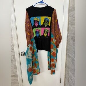 Mixed-Print Biggie Pop Art Patchwork Women's Top
